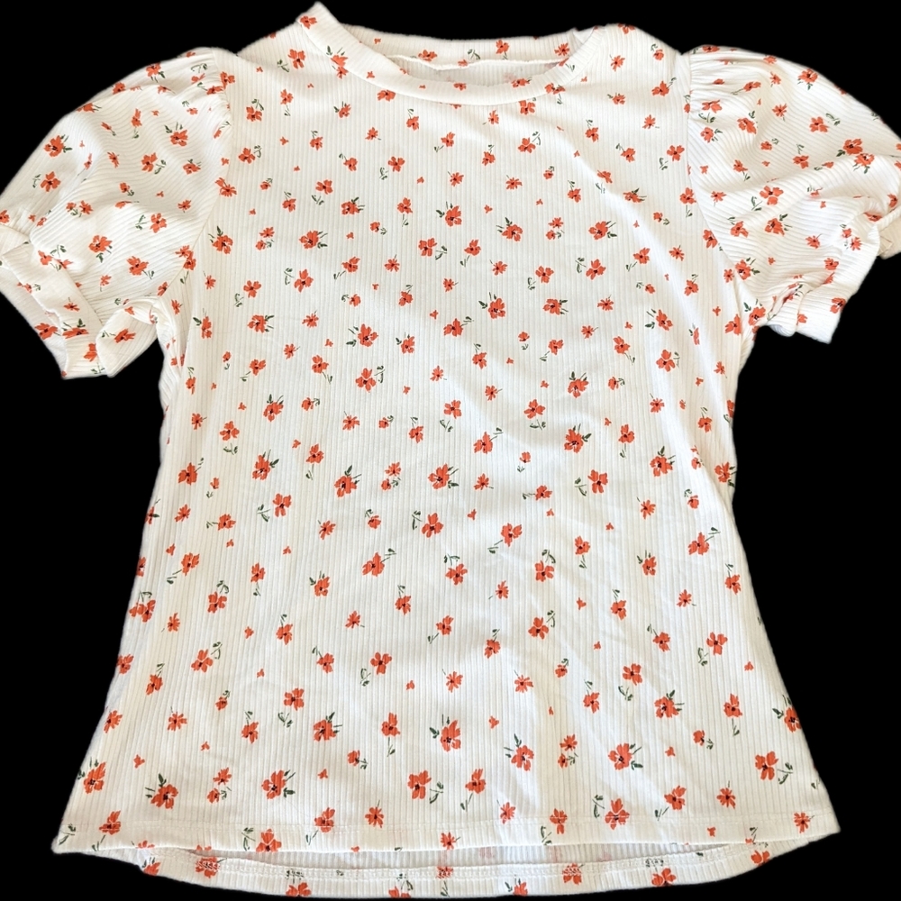 Cute White Floral Shirt